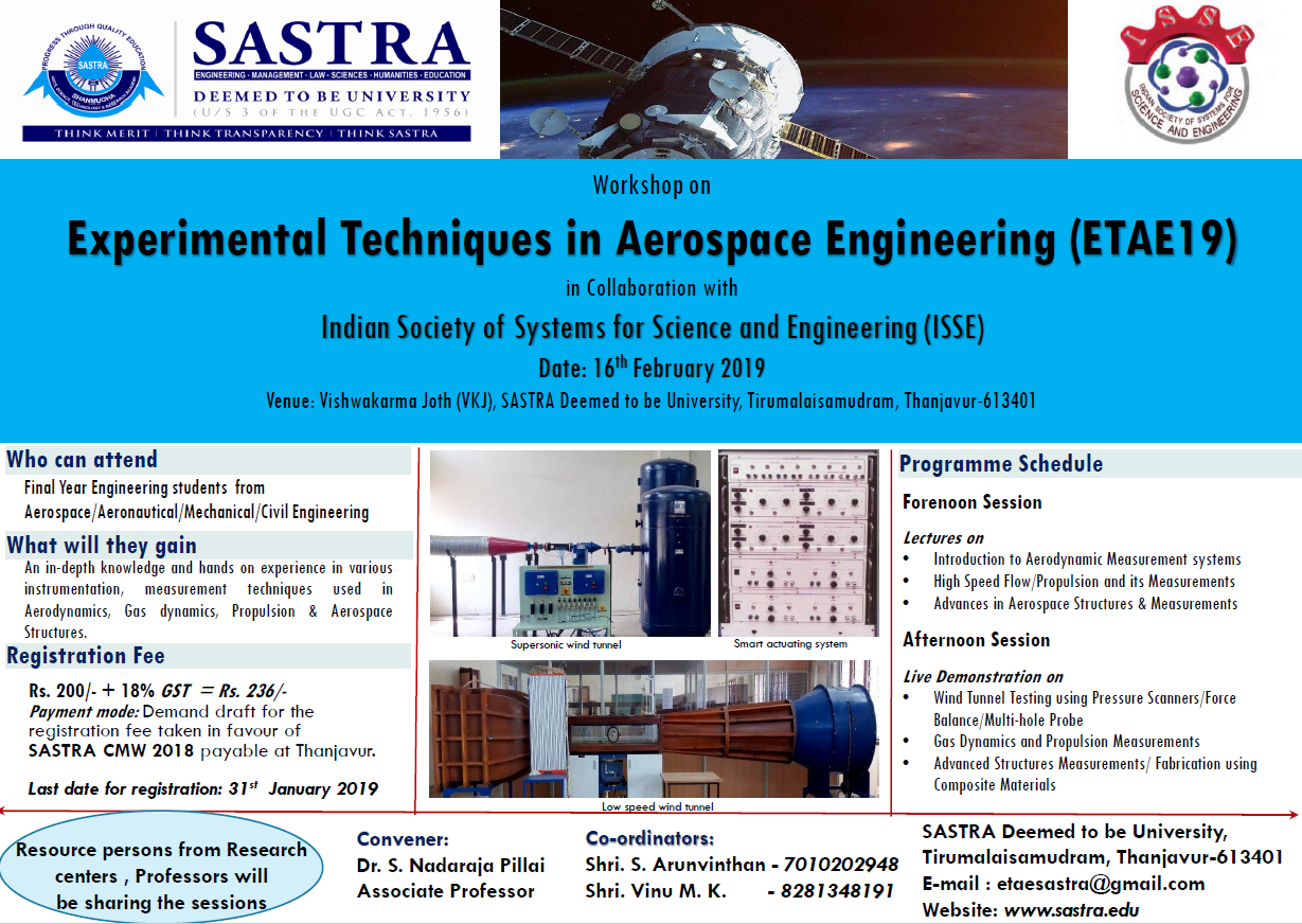 Experimental Techniques in Aerospace Engineering ETAE 19